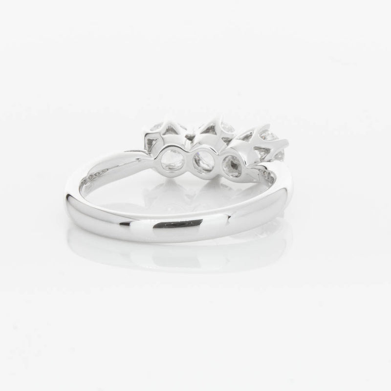 18ct White Gold 1.24ct Diamond Trilogy Ring-Ring-Walker & Hall