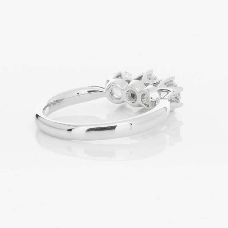 18ct White Gold 1.24ct Diamond Trilogy Ring-Ring-Walker & Hall