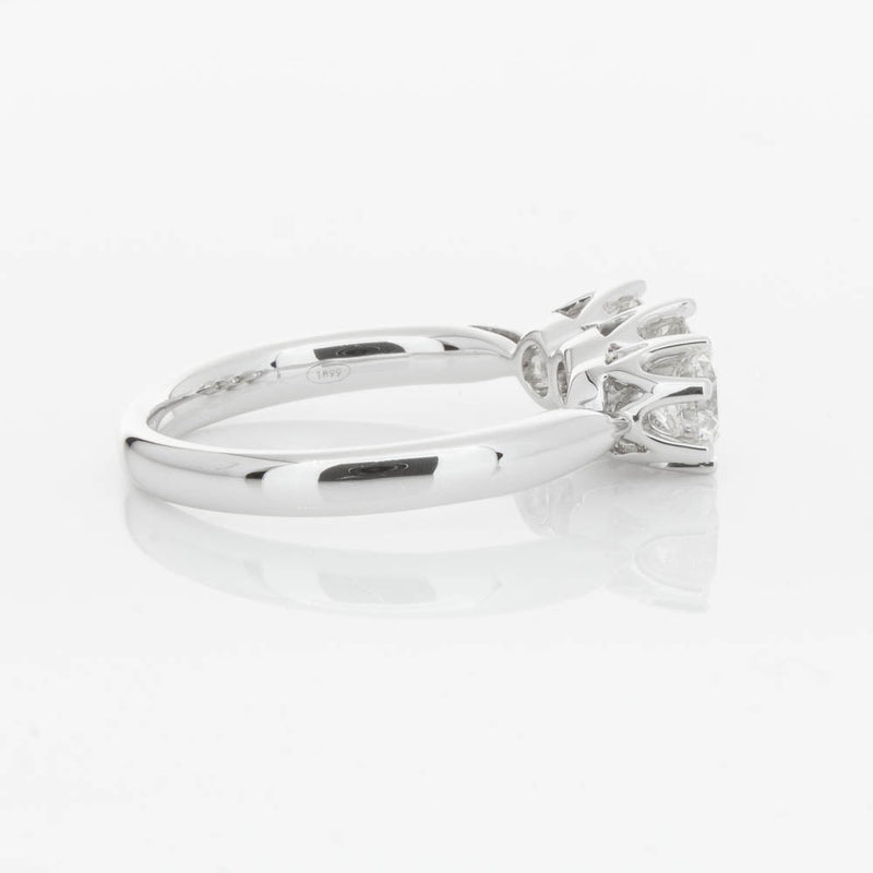 18ct White Gold 1.24ct Diamond Trilogy Ring-Ring-Walker & Hall