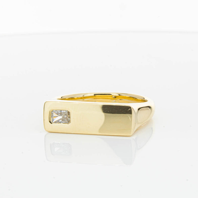 18ct Yellow Gold Diamond Signet Ring-Ring-Walker & Hall