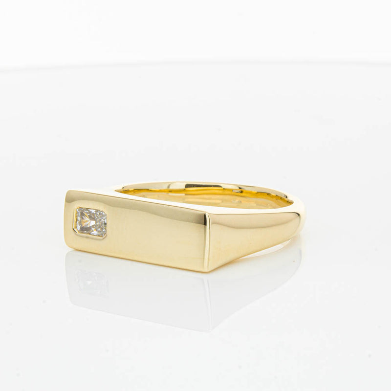 18ct Yellow Gold Diamond Signet Ring-Ring-Walker & Hall