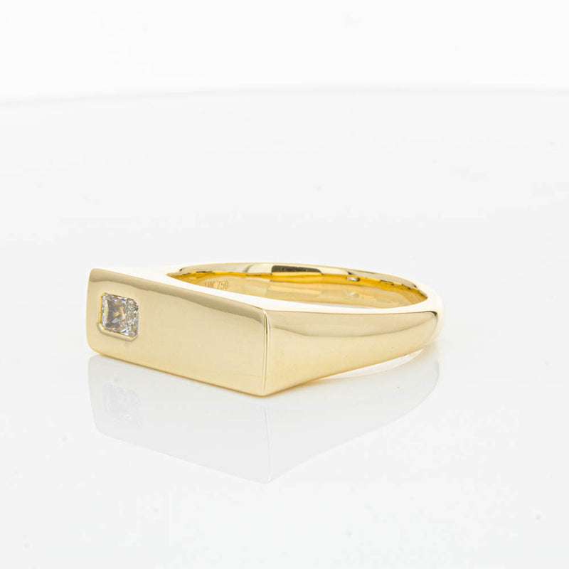 18ct Yellow Gold Diamond Signet Ring-Ring-Walker & Hall