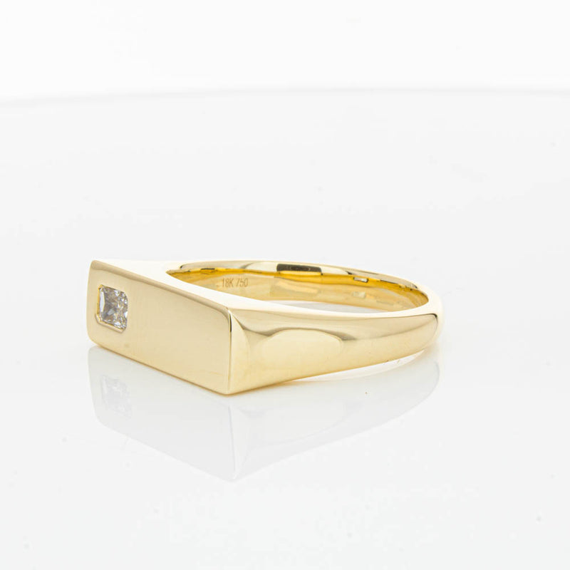 18ct Yellow Gold Diamond Signet Ring-Ring-Walker & Hall