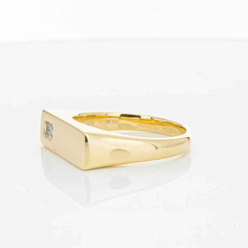 18ct Yellow Gold Diamond Signet Ring-Ring-Walker & Hall