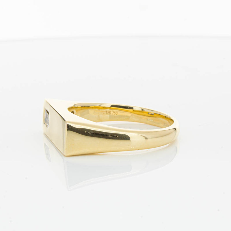 18ct Yellow Gold Diamond Signet Ring-Ring-Walker & Hall