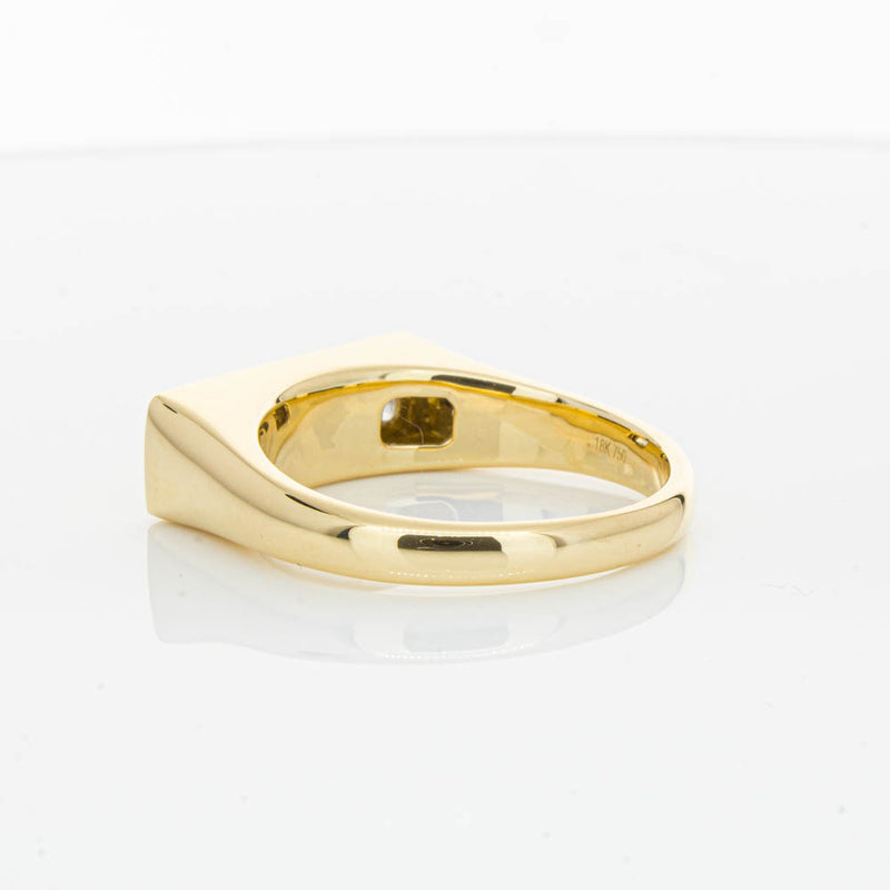 18ct Yellow Gold Diamond Signet Ring-Ring-Walker & Hall