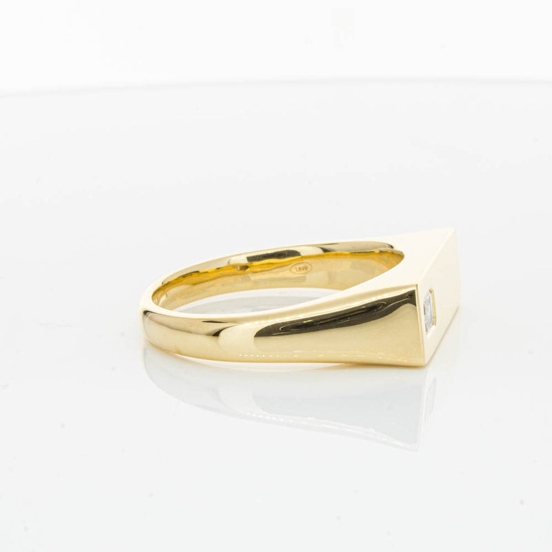 18ct Yellow Gold Diamond Signet Ring-Ring-Walker & Hall