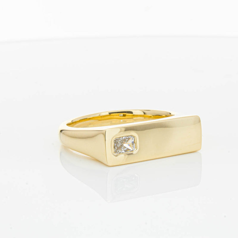 18ct Yellow Gold Diamond Signet Ring-Ring-Walker & Hall