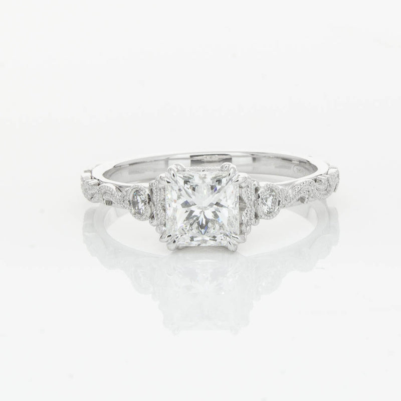 18ct White Gold Princess Cut Diamond Romanov Ring-Ring-Walker & Hall