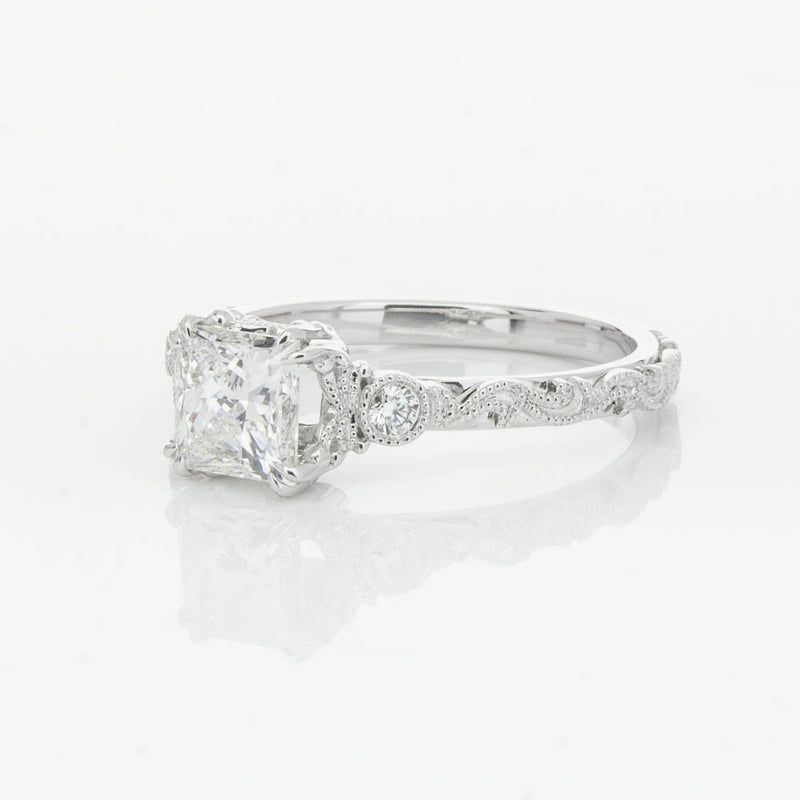 18ct White Gold Princess Cut Diamond Romanov Ring-Ring-Walker & Hall