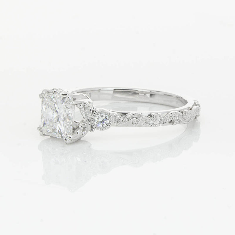 18ct White Gold Princess Cut Diamond Romanov Ring-Ring-Walker & Hall