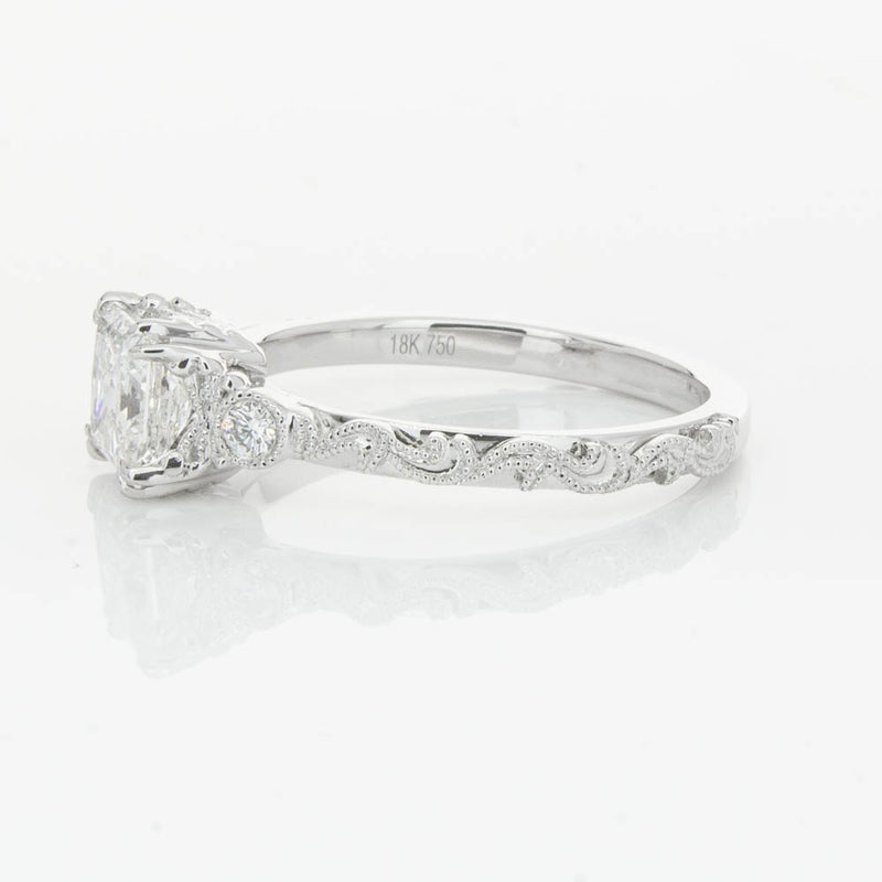 18ct White Gold Princess Cut Diamond Romanov Ring-Ring-Walker & Hall