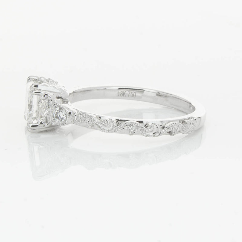 18ct White Gold Princess Cut Diamond Romanov Ring-Ring-Walker & Hall