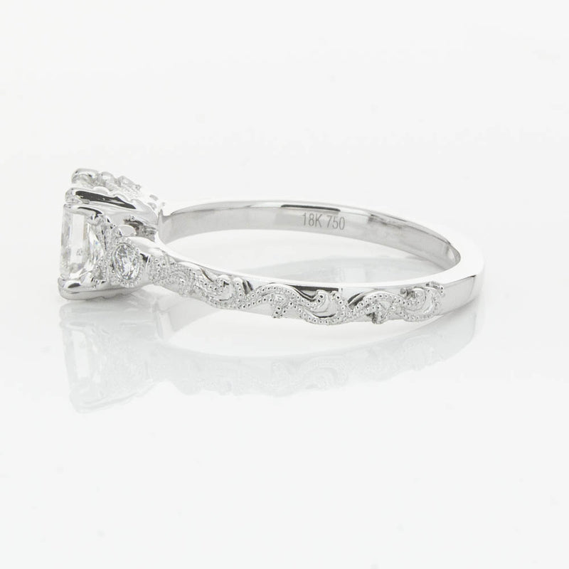 18ct White Gold Princess Cut Diamond Romanov Ring-Ring-Walker & Hall