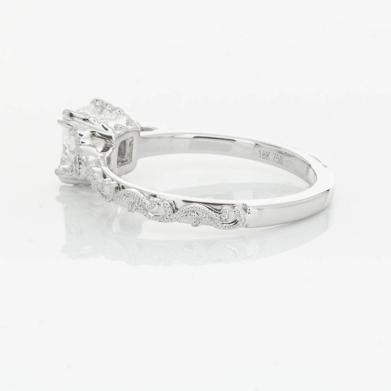 18ct White Gold Princess Cut Diamond Romanov Ring-Ring-Walker & Hall