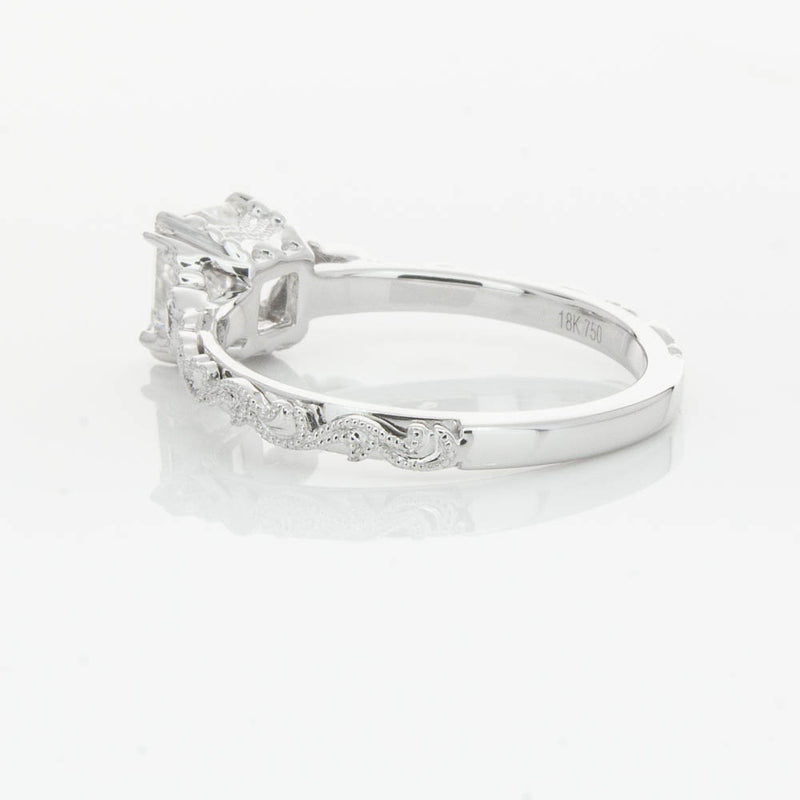 18ct White Gold Princess Cut Diamond Romanov Ring-Ring-Walker & Hall