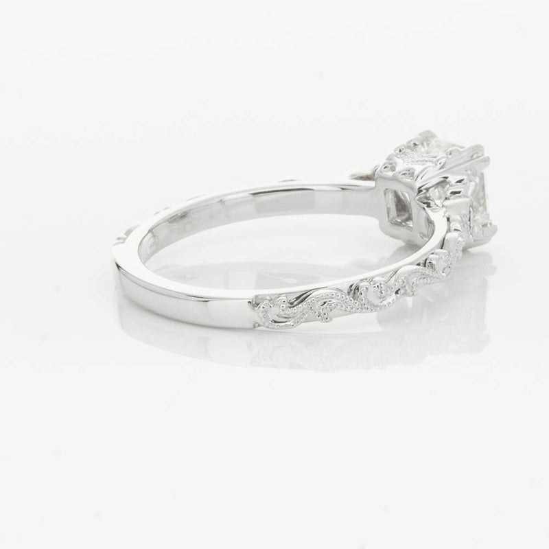 18ct White Gold Princess Cut Diamond Romanov Ring-Ring-Walker & Hall