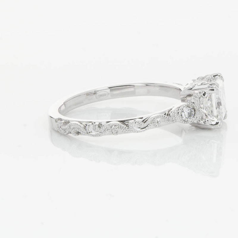 18ct White Gold Princess Cut Diamond Romanov Ring-Ring-Walker & Hall