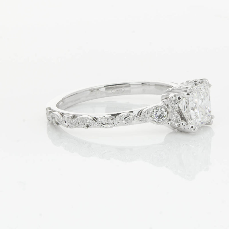 18ct White Gold Princess Cut Diamond Romanov Ring-Ring-Walker & Hall