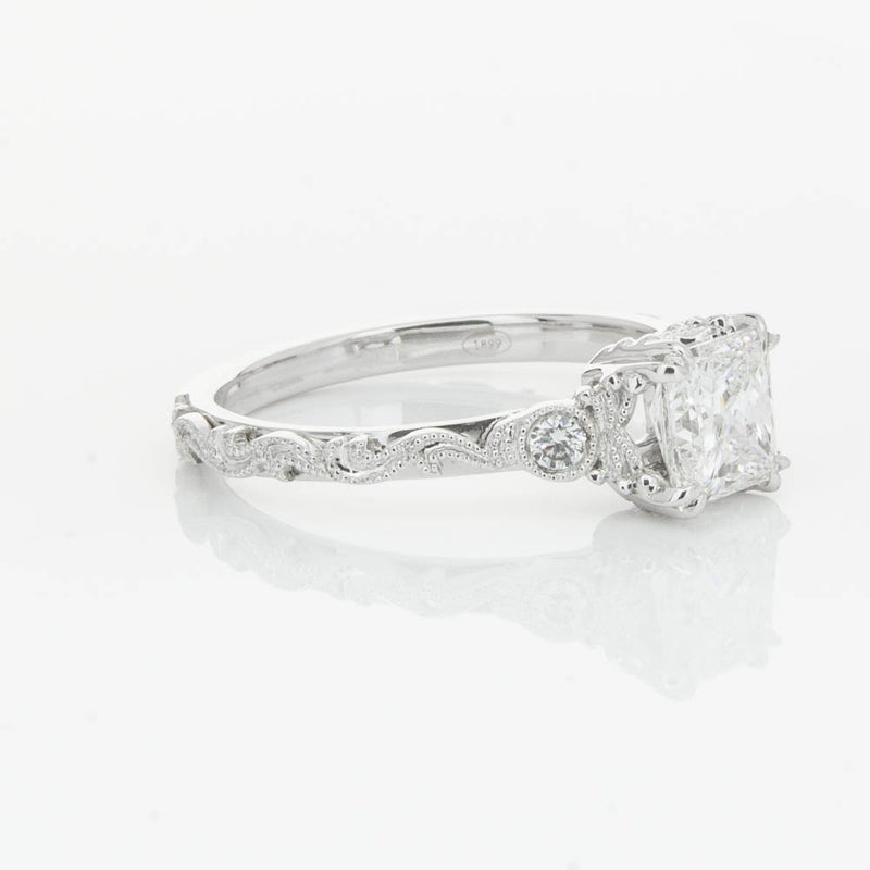 18ct White Gold Princess Cut Diamond Romanov Ring-Ring-Walker & Hall