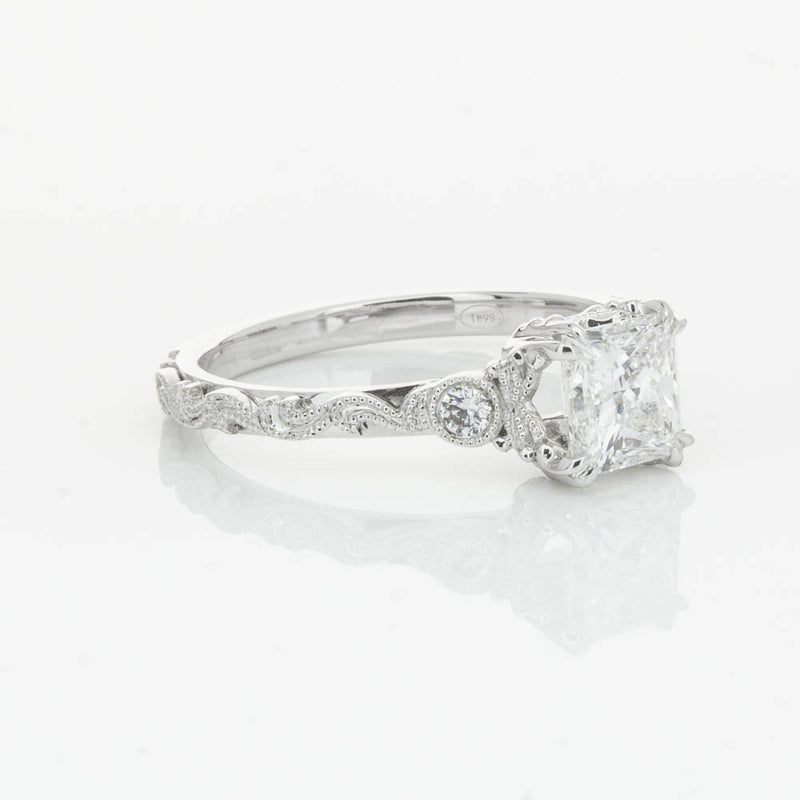 18ct White Gold Princess Cut Diamond Romanov Ring-Ring-Walker & Hall