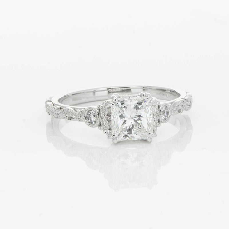 18ct White Gold Princess Cut Diamond Romanov Ring-Ring-Walker & Hall