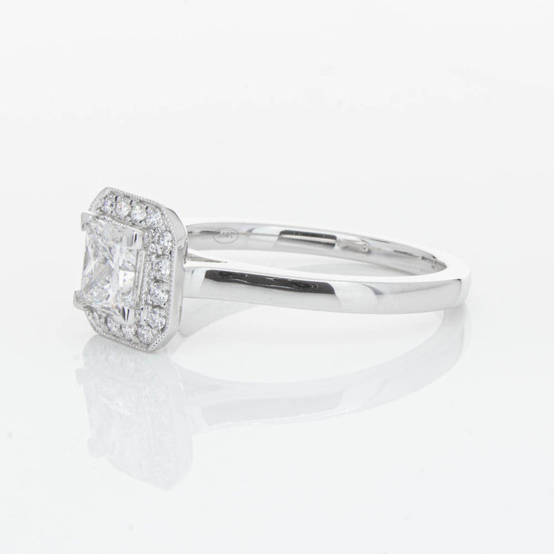 18ct White Gold Princess Cut Diamond Ring-Ring-Walker & Hall