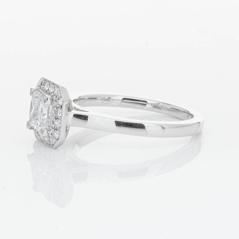 18ct White Gold Princess Cut Diamond Ring-Ring-Walker & Hall