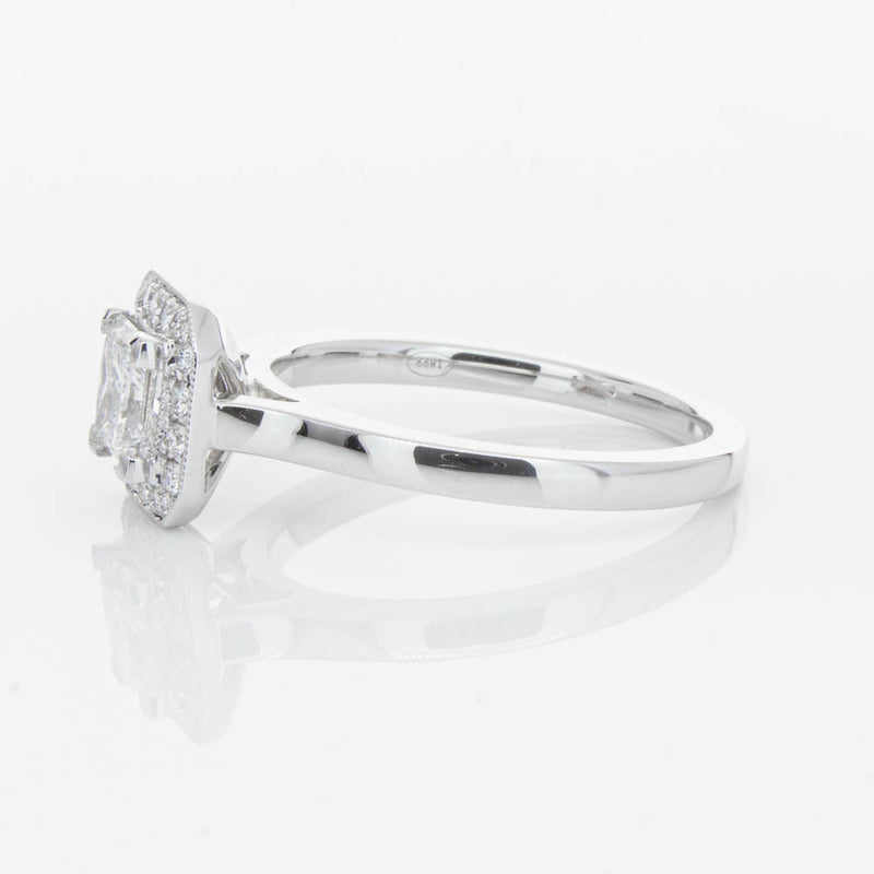 18ct White Gold Princess Cut Diamond Ring-Ring-Walker & Hall