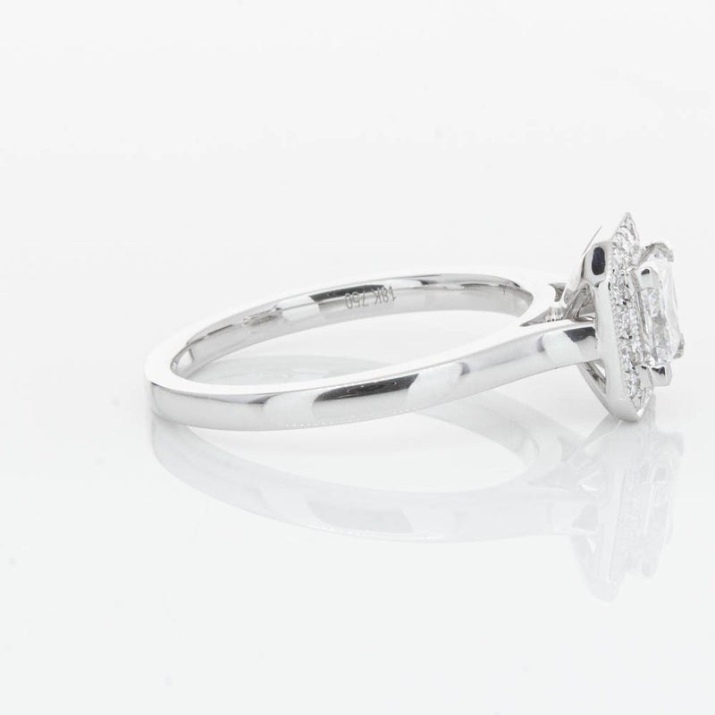 18ct White Gold Princess Cut Diamond Ring-Ring-Walker & Hall