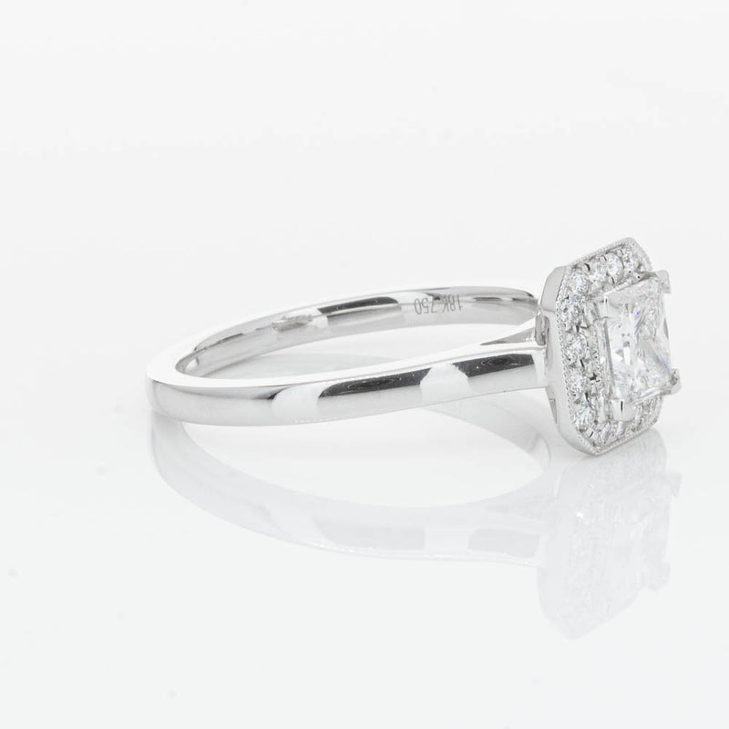 18ct White Gold Princess Cut Diamond Ring-Ring-Walker & Hall