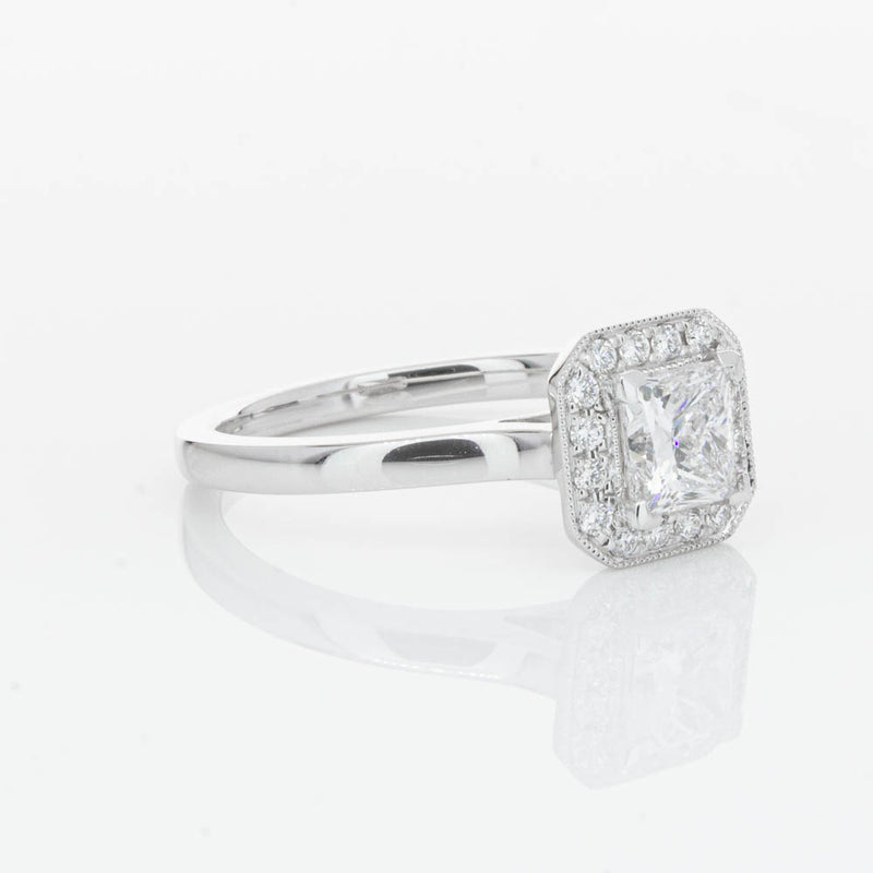18ct White Gold Princess Cut Diamond Ring-Ring-Walker & Hall