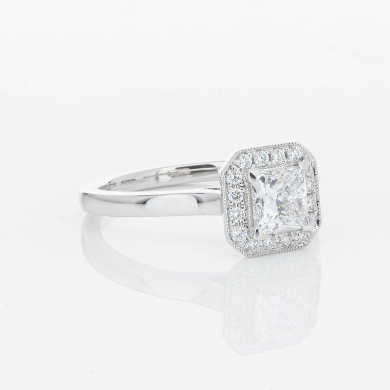 18ct White Gold Princess Cut Diamond Ring-Ring-Walker & Hall