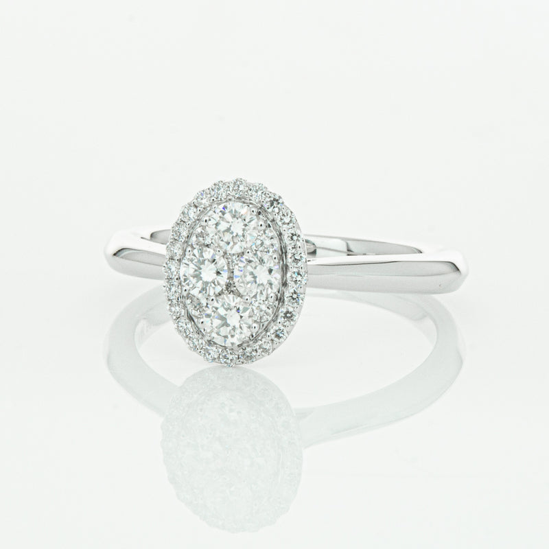 14ct White Gold Diamond Oval Saturn Ring-Ring-Walker & Hall