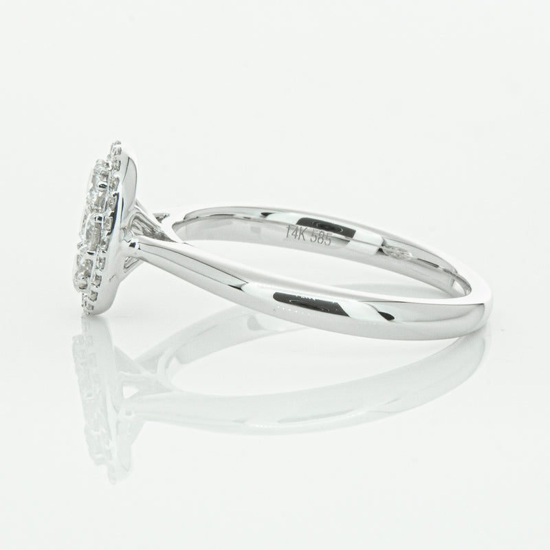 14ct White Gold Diamond Oval Saturn Ring-Ring-Walker & Hall