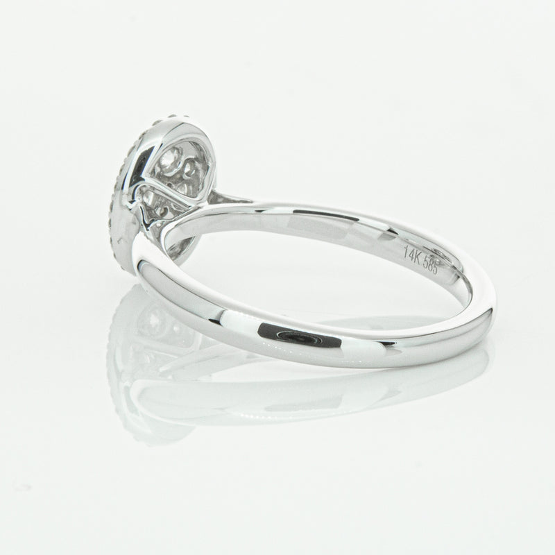 14ct White Gold Diamond Oval Saturn Ring-Ring-Walker & Hall