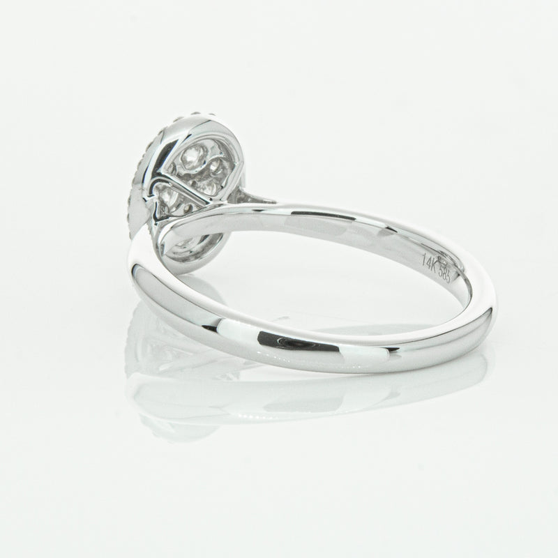 14ct White Gold Diamond Oval Saturn Ring-Ring-Walker & Hall