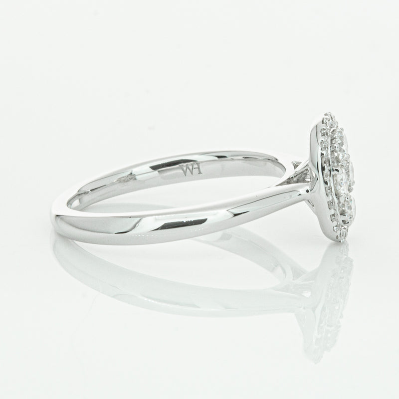 14ct White Gold Diamond Oval Saturn Ring-Ring-Walker & Hall