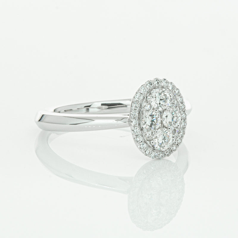 14ct White Gold Diamond Oval Saturn Ring-Ring-Walker & Hall