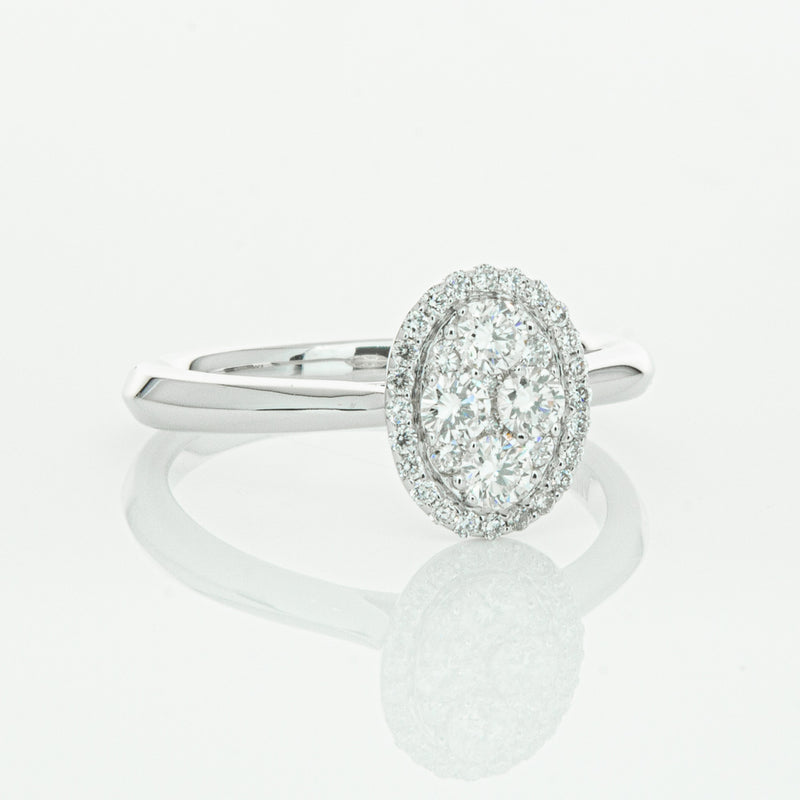 14ct White Gold Diamond Oval Saturn Ring-Ring-Walker & Hall