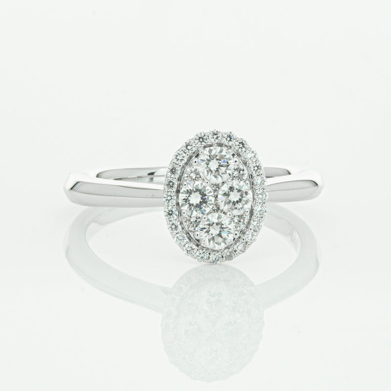 14ct White Gold Diamond Oval Saturn Ring-Ring-Walker & Hall