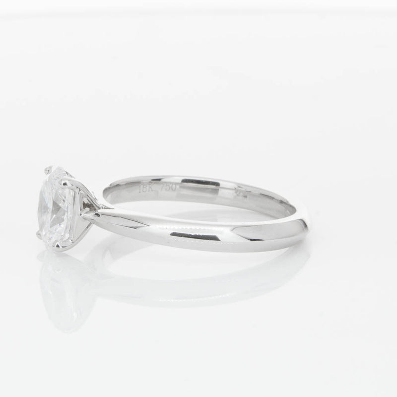 18ct White Gold 1.00ct Oval Cut Diamond Venetian Ring-Ring-Walker & Hall