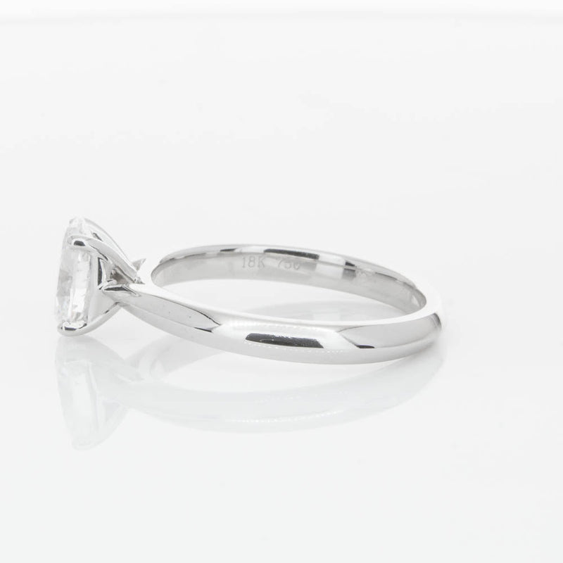 18ct White Gold 1.00ct Oval Cut Diamond Venetian Ring-Ring-Walker & Hall