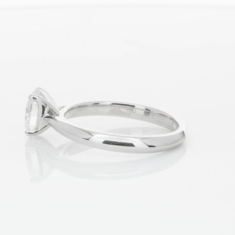 18ct White Gold 1.00ct Oval Cut Diamond Venetian Ring-Ring-Walker & Hall
