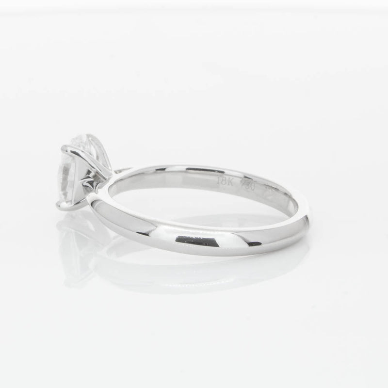 18ct White Gold 1.00ct Oval Cut Diamond Venetian Ring-Ring-Walker & Hall