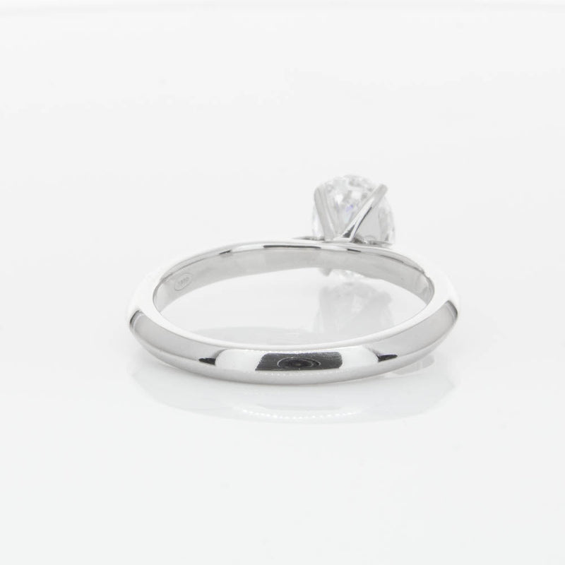 18ct White Gold 1.00ct Oval Cut Diamond Venetian Ring-Ring-Walker & Hall