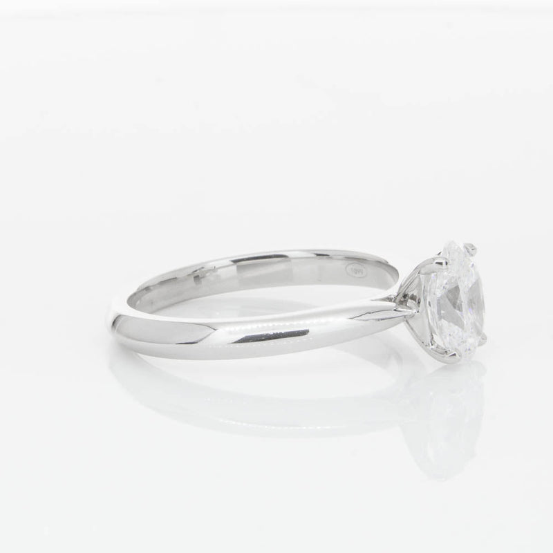 18ct White Gold 1.00ct Oval Cut Diamond Venetian Ring-Ring-Walker & Hall