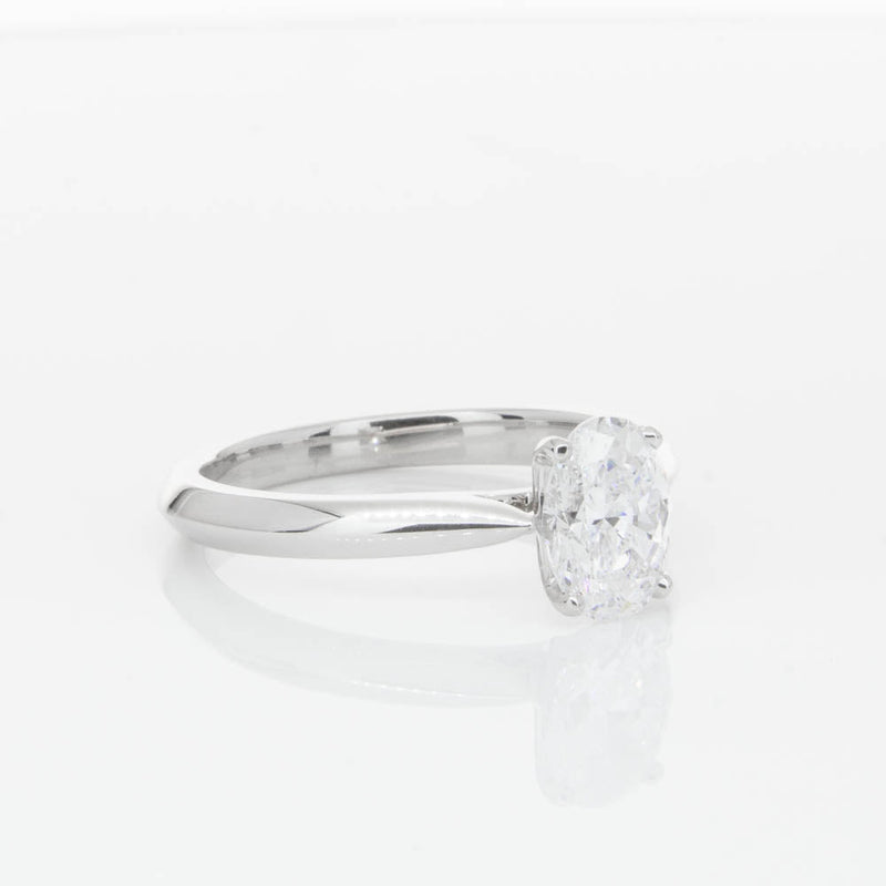 18ct White Gold 1.00ct Oval Cut Diamond Venetian Ring-Ring-Walker & Hall