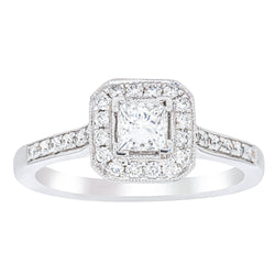 18ct White Gold .40ct Princess Cut Diamond Mandalay Ring - Ring - Walker & Hall