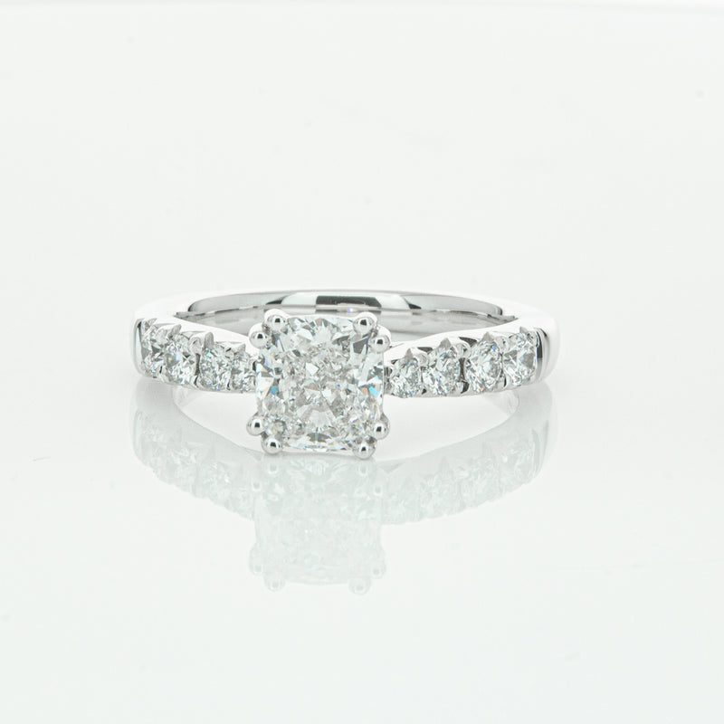 18ct White Gold 1.29ct Cushion Cut Diamond Phoenix Ring-Ring-Walker & Hall